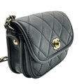 chanel black caviar quilted leather mini round messenger bag