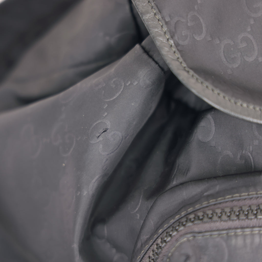 Gucci GG Nylon Backpack Drawstring Double Pocket Casual Bag