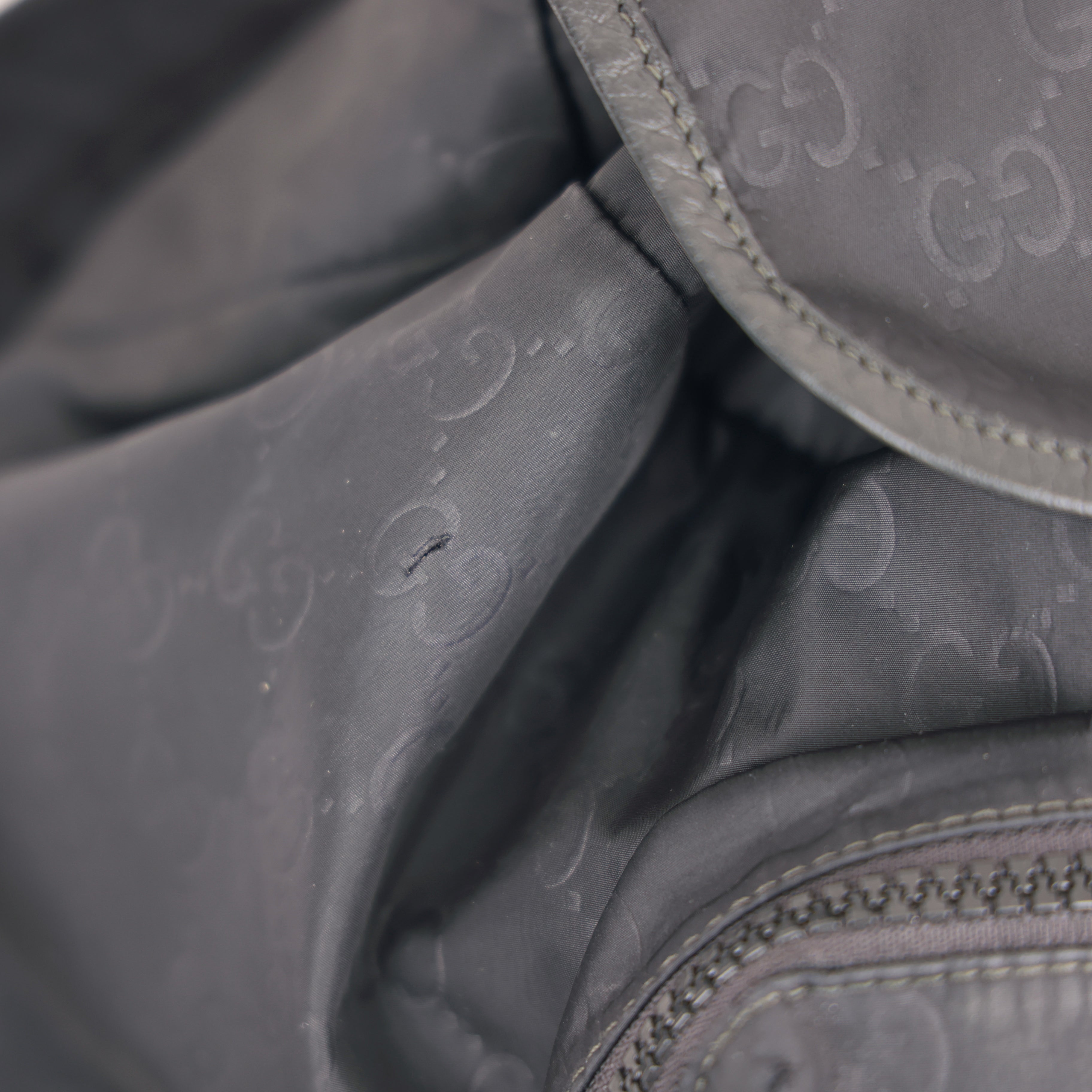 Gucci GG Nylon Backpack Drawstring Double Pocket Casual Bag