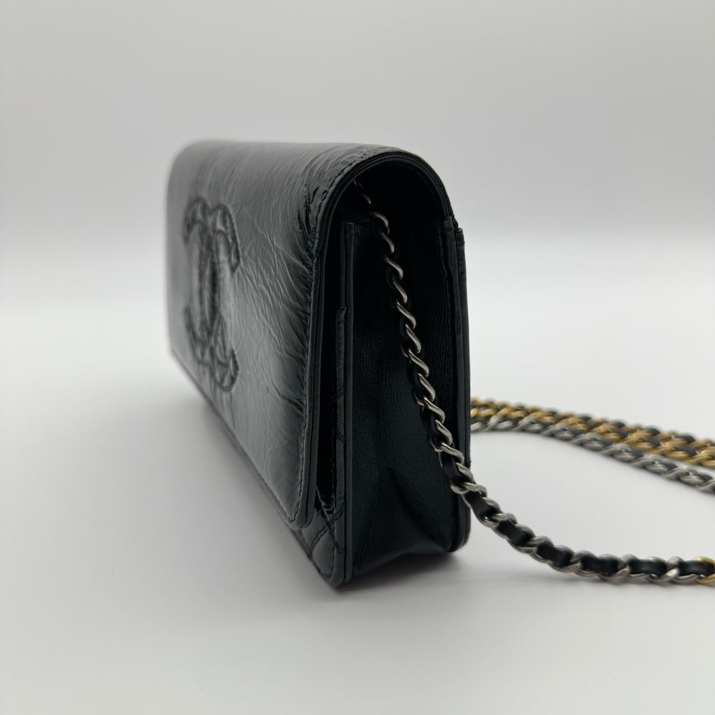 Chanel  CC WOC Patent leather Wallet On Chain Crossbody Bag Black