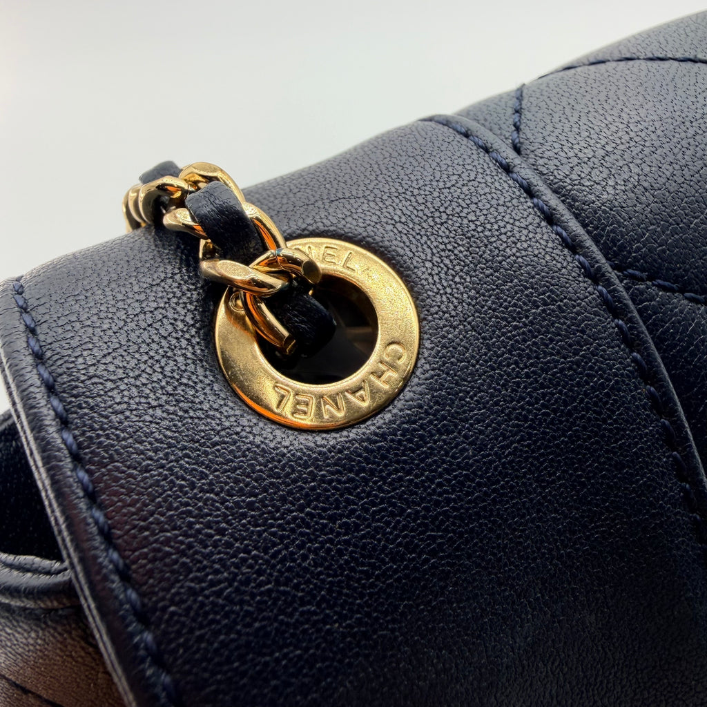 Chanel Black Quilted Sheepskin Leather Mademoiselle Vintage Flap Bag