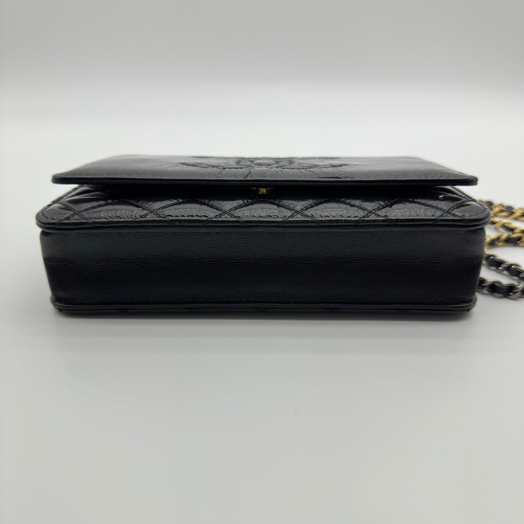 Chanel  CC WOC Patent leather Wallet On Chain Crossbody Bag Black