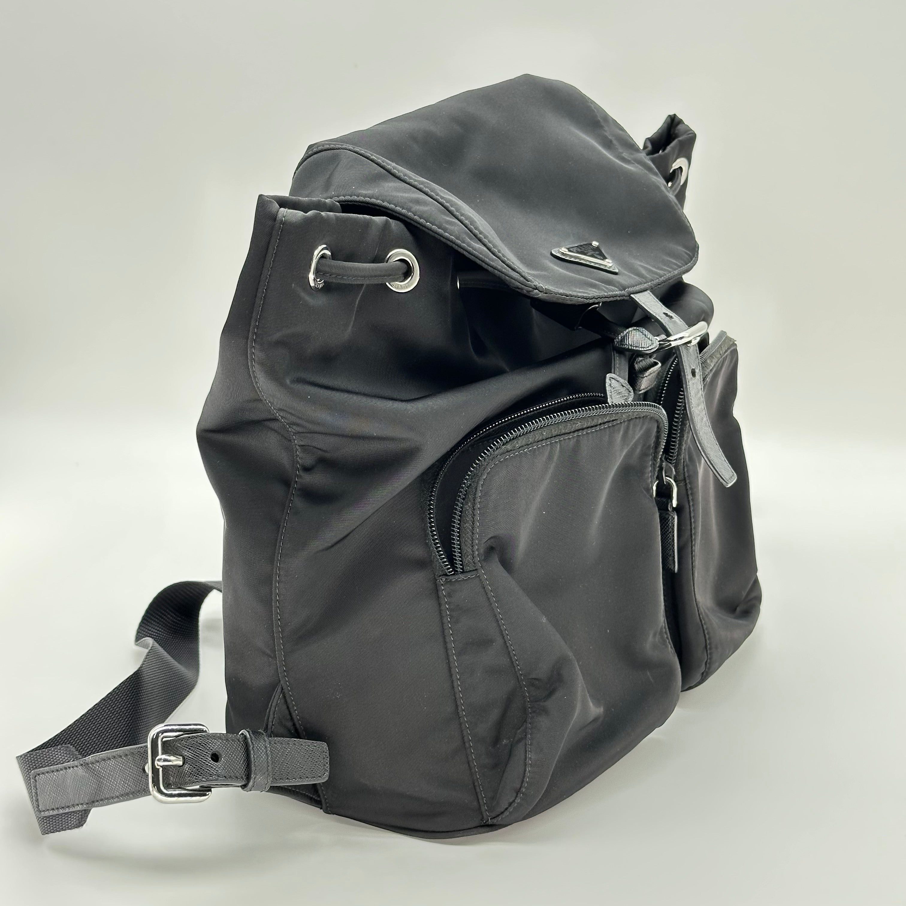 Prada Nylon Rucksack Backpack Bag Black