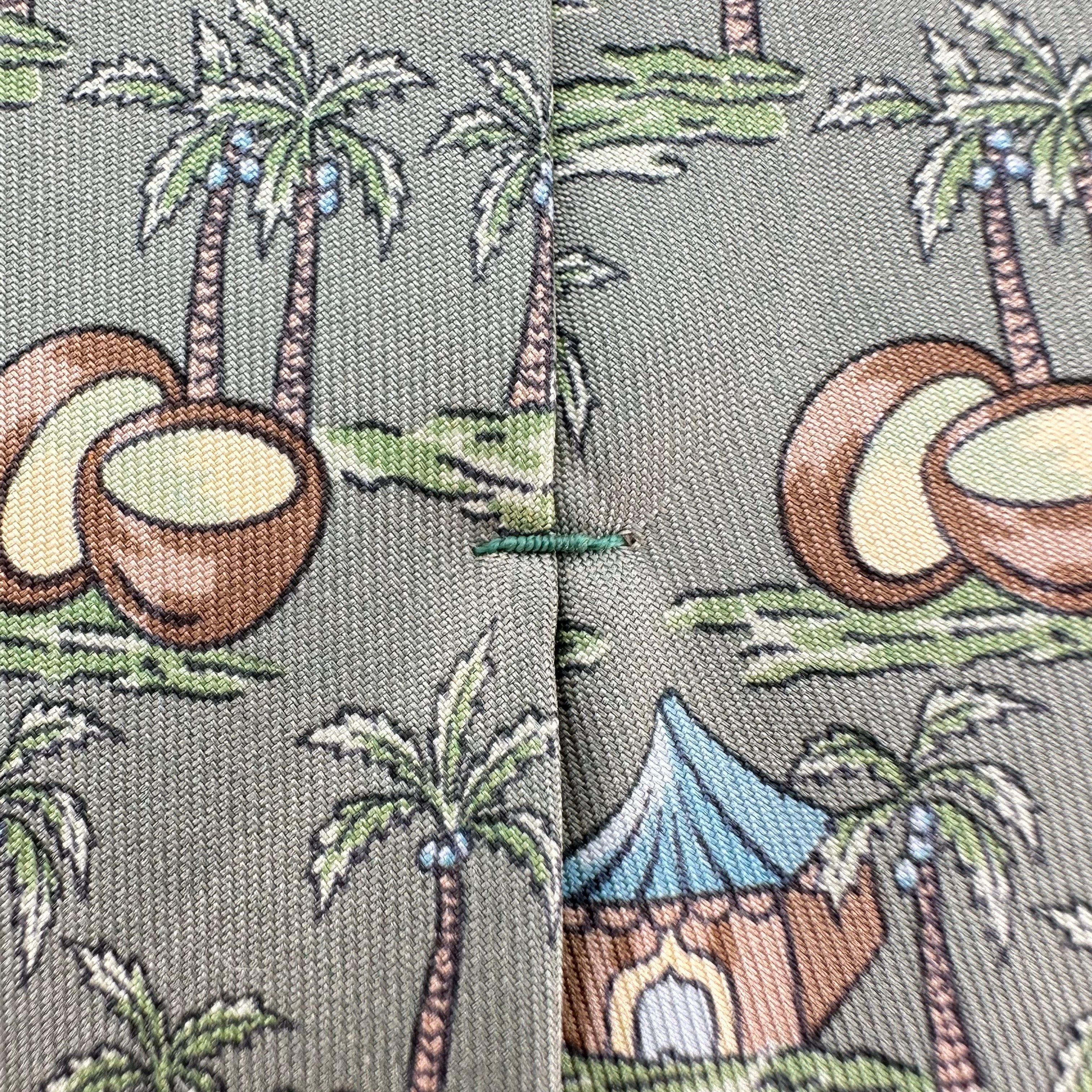 Hermes Coconut Oasis Necktie Green