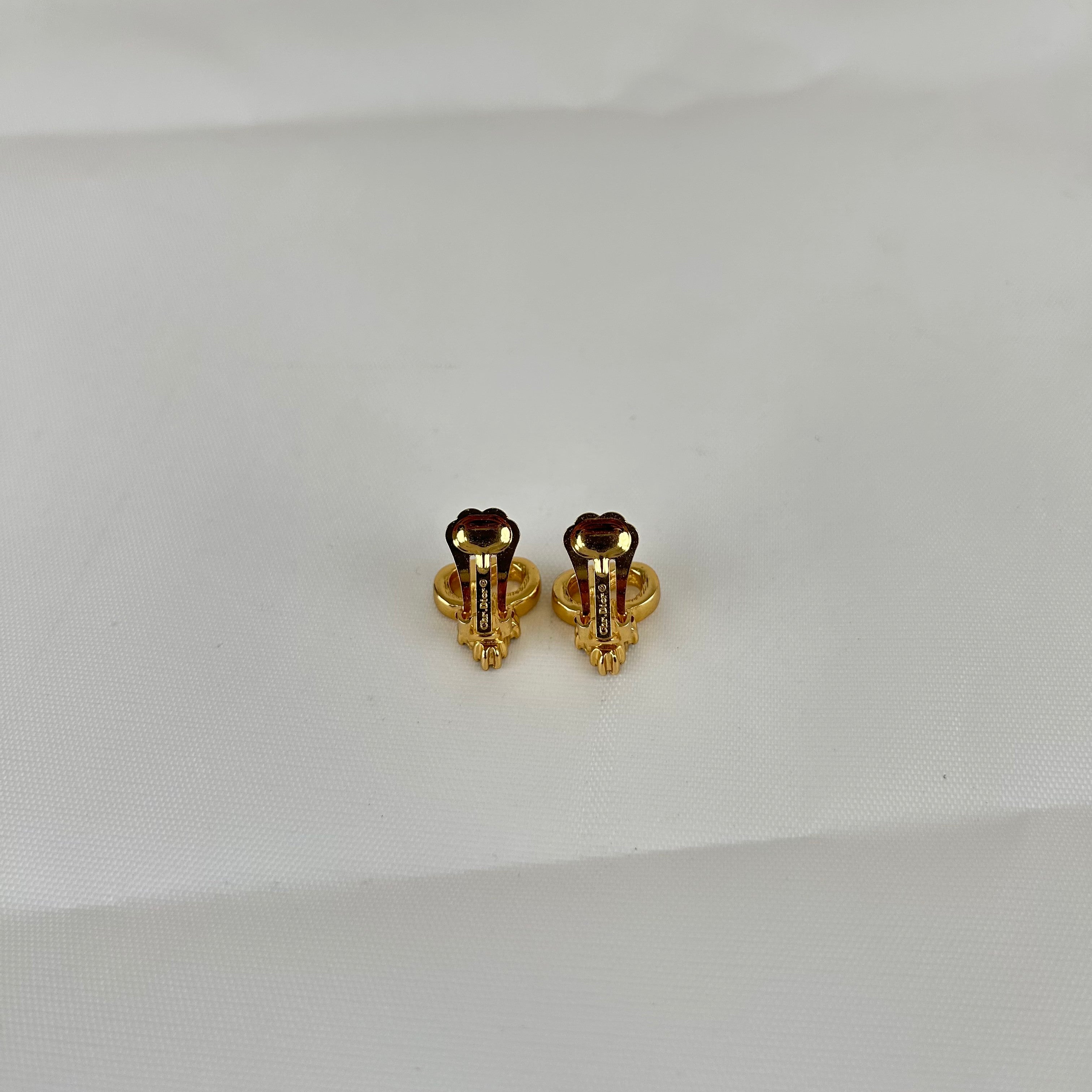 Christian Dior CD 标志三石耳钉复古