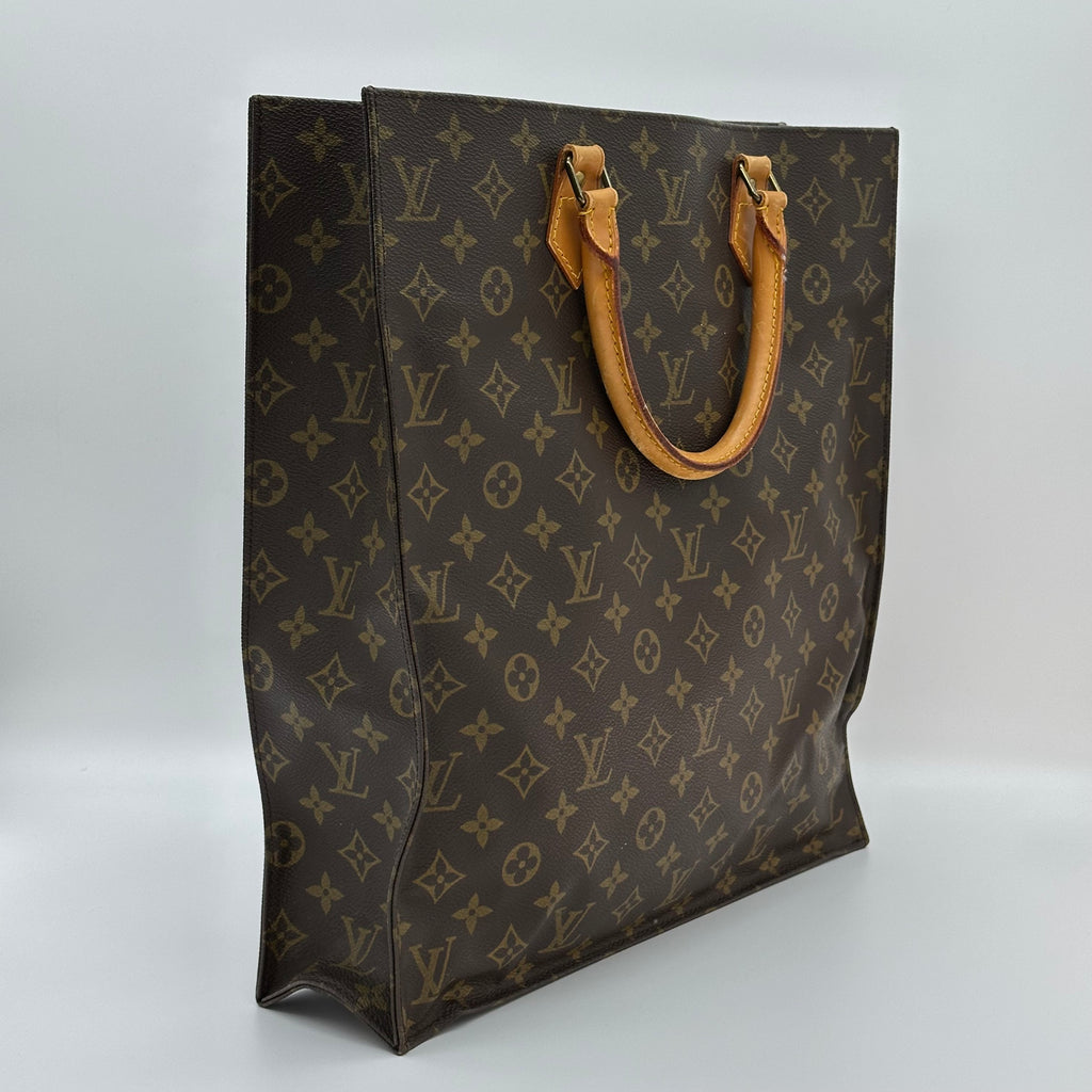 LOUIS VUITTON Monogram Sac Plat Tote HandBag M51140