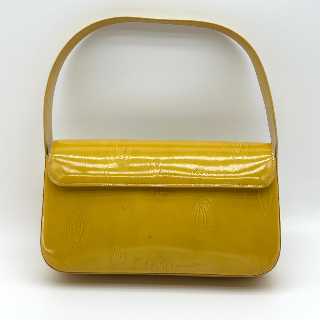 Cartier Patent Leather Happy Birthday Small Yellow Shoulder Bag