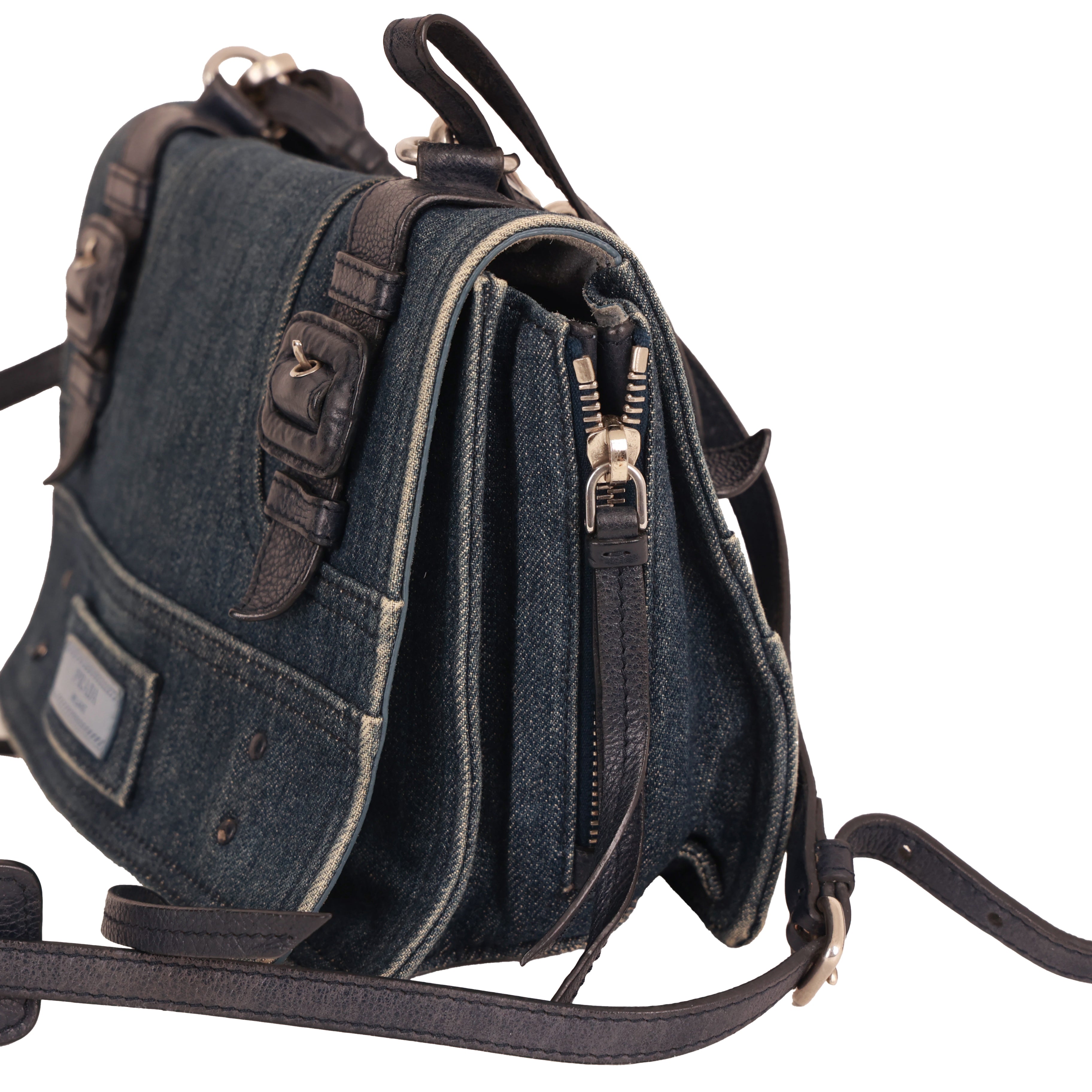 Sac bandoulière en jean PRADA à double anse