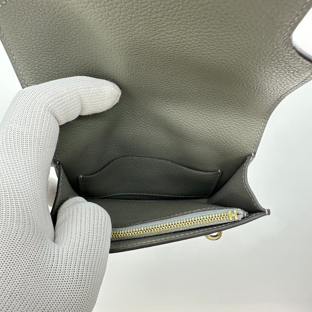 Hermès Roulis Slim Wallet Gris Meyer Evercolor Permabrass Hardware Z Stamp