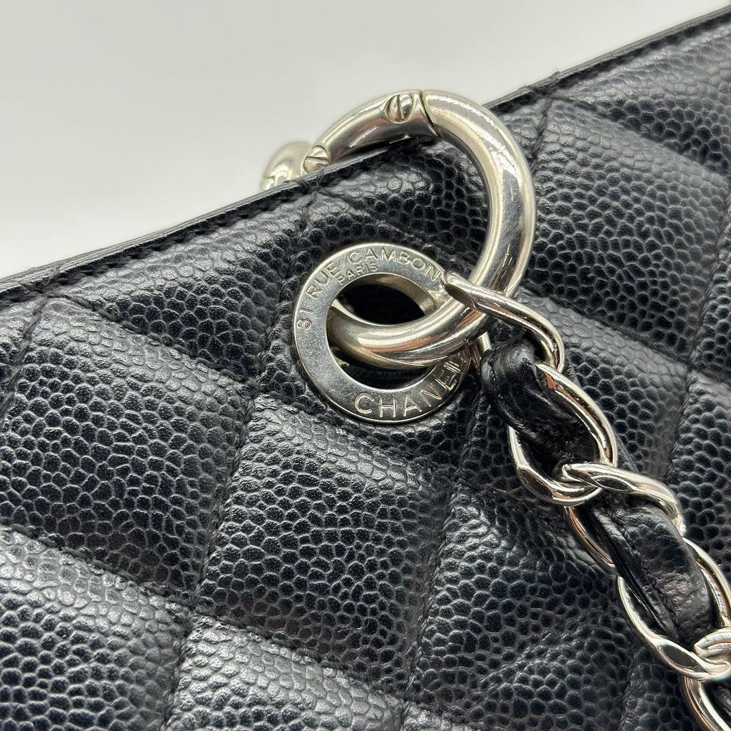 Chanel GST Caviar Leather Chain Tote Bag Black Gold Hardware 16 Series