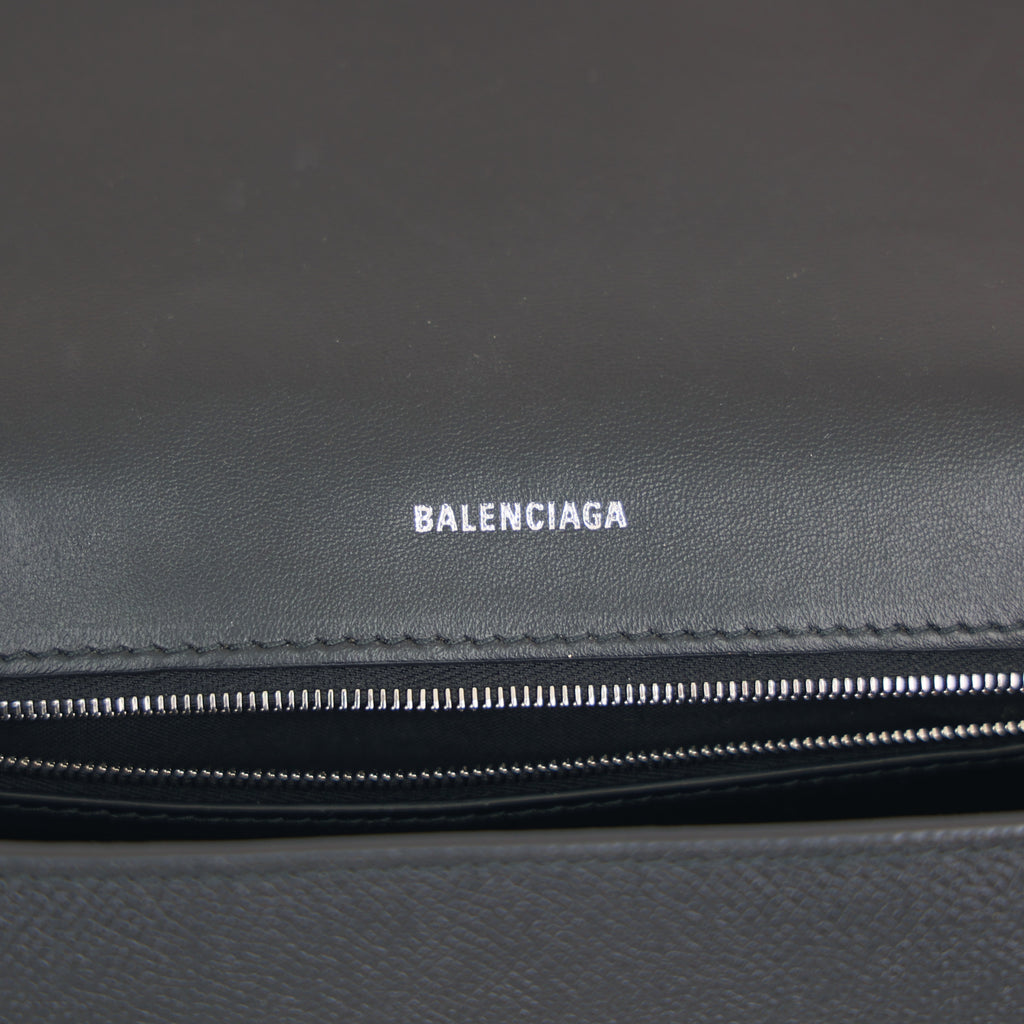 Balenciaga Downtown Bag Black Silver Hardware Shoulder Crossbody Bag
