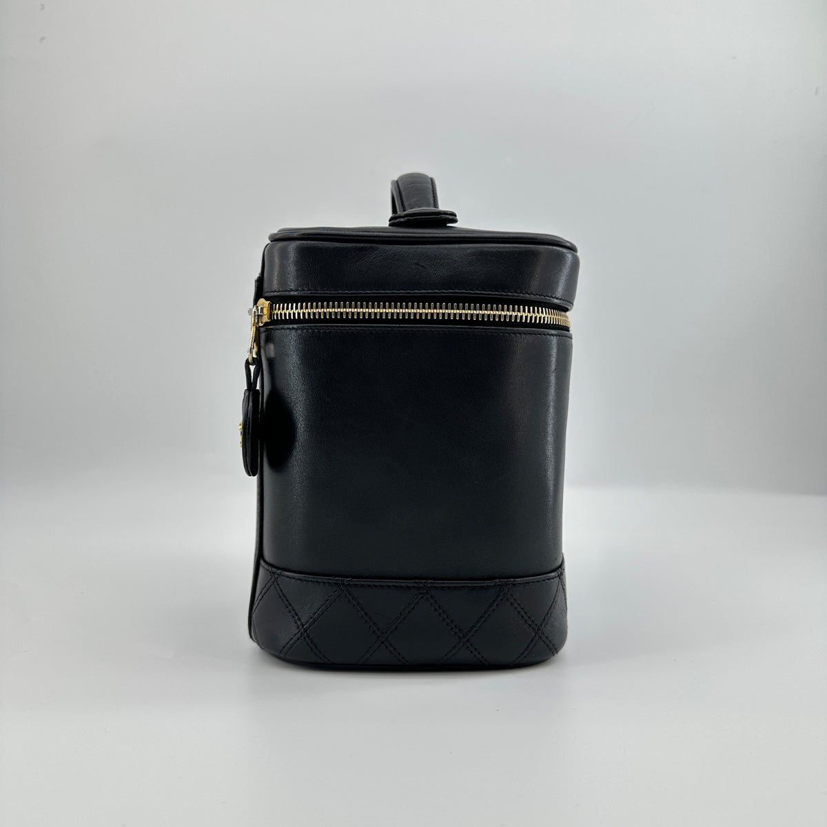 Chanel Bicolore Lambskin Vanity Bag Black Gold Tone Hardware 2XXXXXX