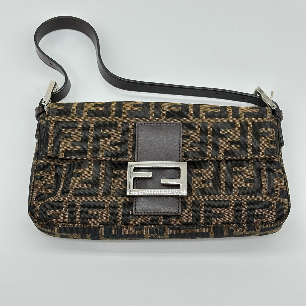 FENDI Zucca FF Logo Mamma Baguette Shoulder Bag Vintage