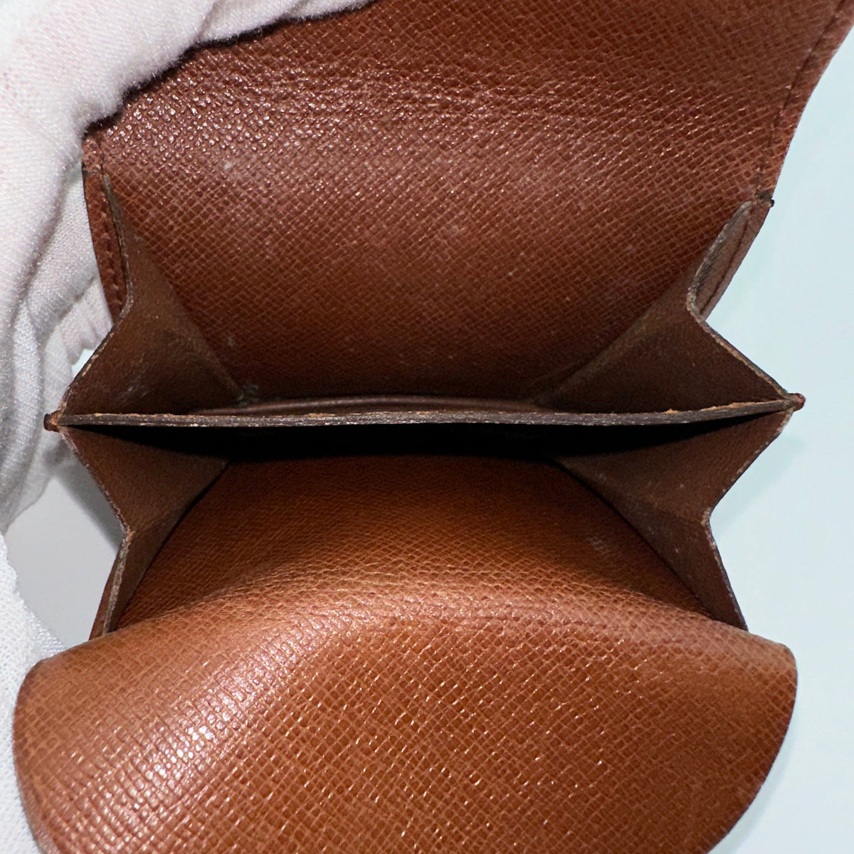 Louis Vuitton Monogram Canvas Porte Monnaie Gousset Small Brown Coin Purse