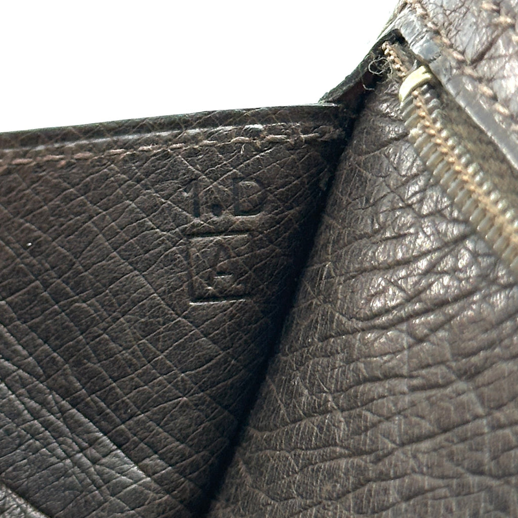 Hermes Ostrich Bearn Classic Brown Long Wallet