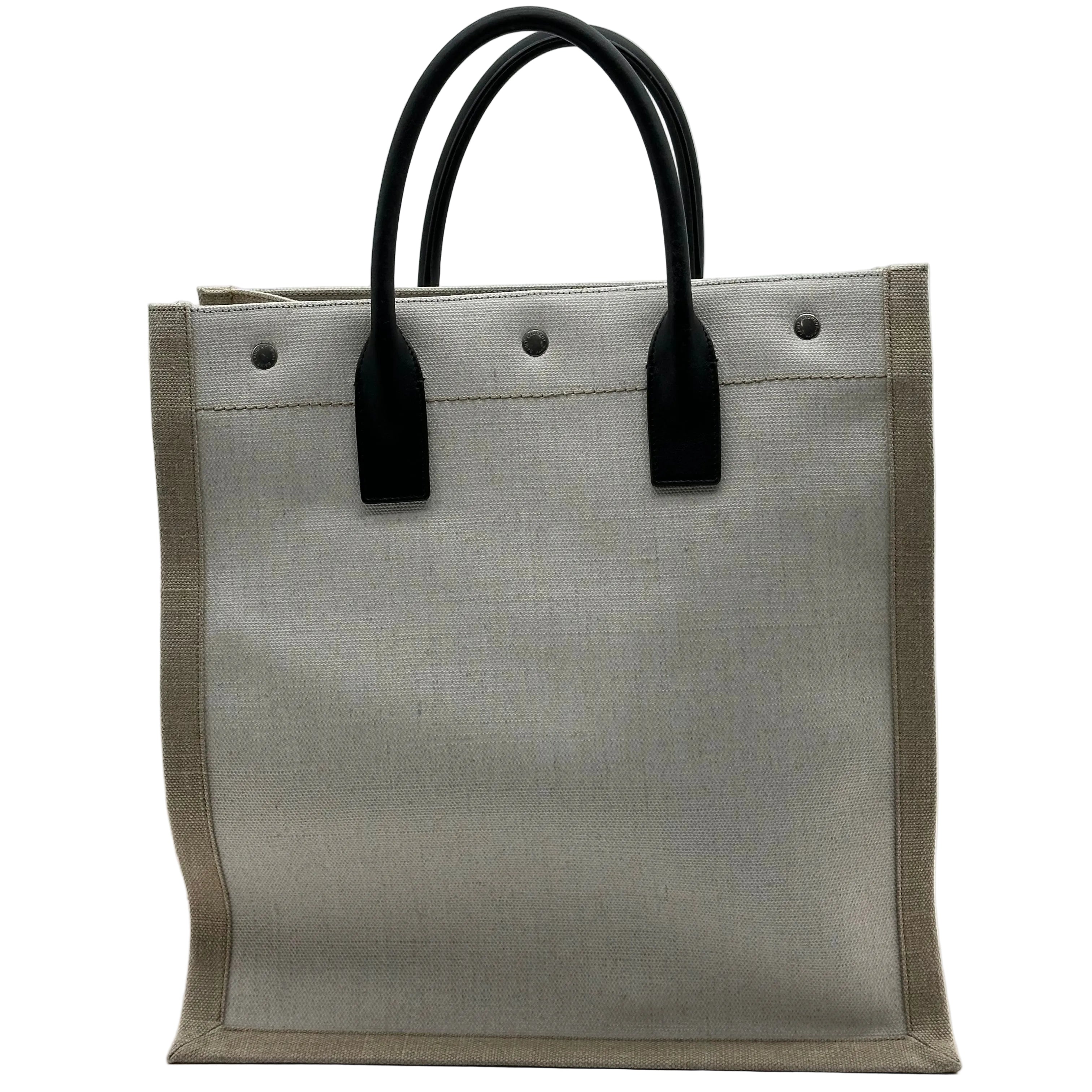 Saint Laurent cream ‘Rive Gauche North/South’ shopper bag