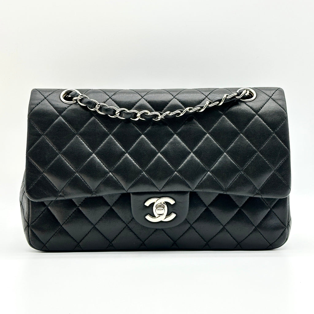 Chanel Quilted Lambskin Classic Double Flap Black Shoulder Bag
