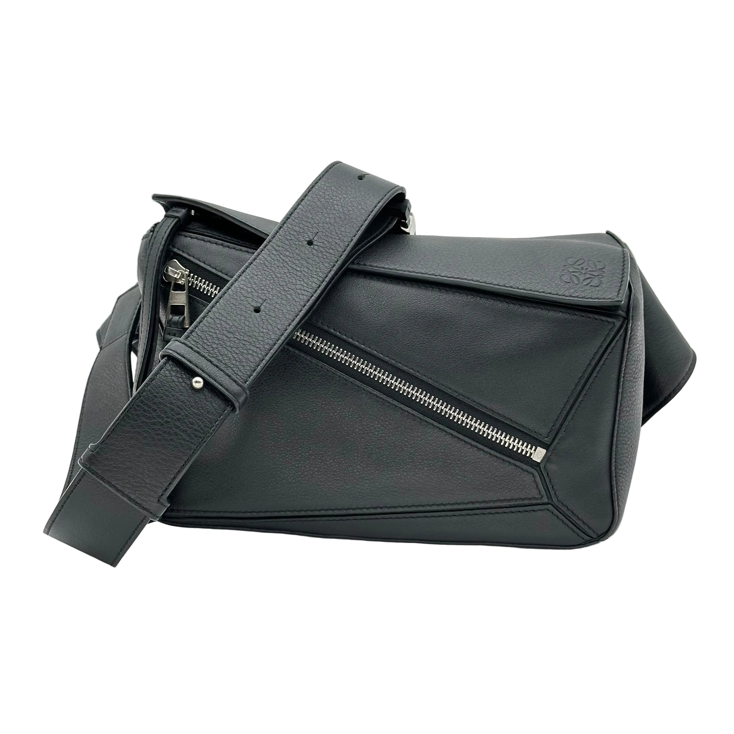 Loewe Puzzle Bum bag Small Leather Sling backpack Black