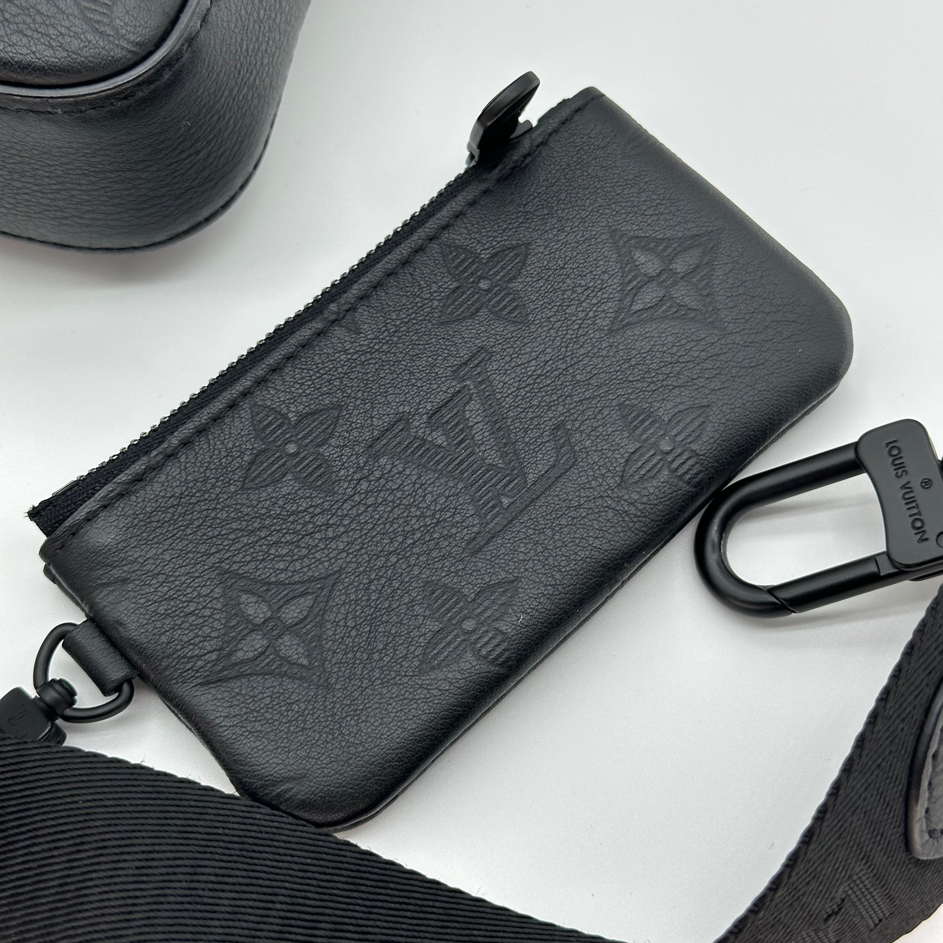 Louis Vuitton Monogram Shadow Trio Messenger M46602 Black with RFID