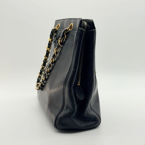 Chanel Caviar Calfskin Chain Black Tote Bag