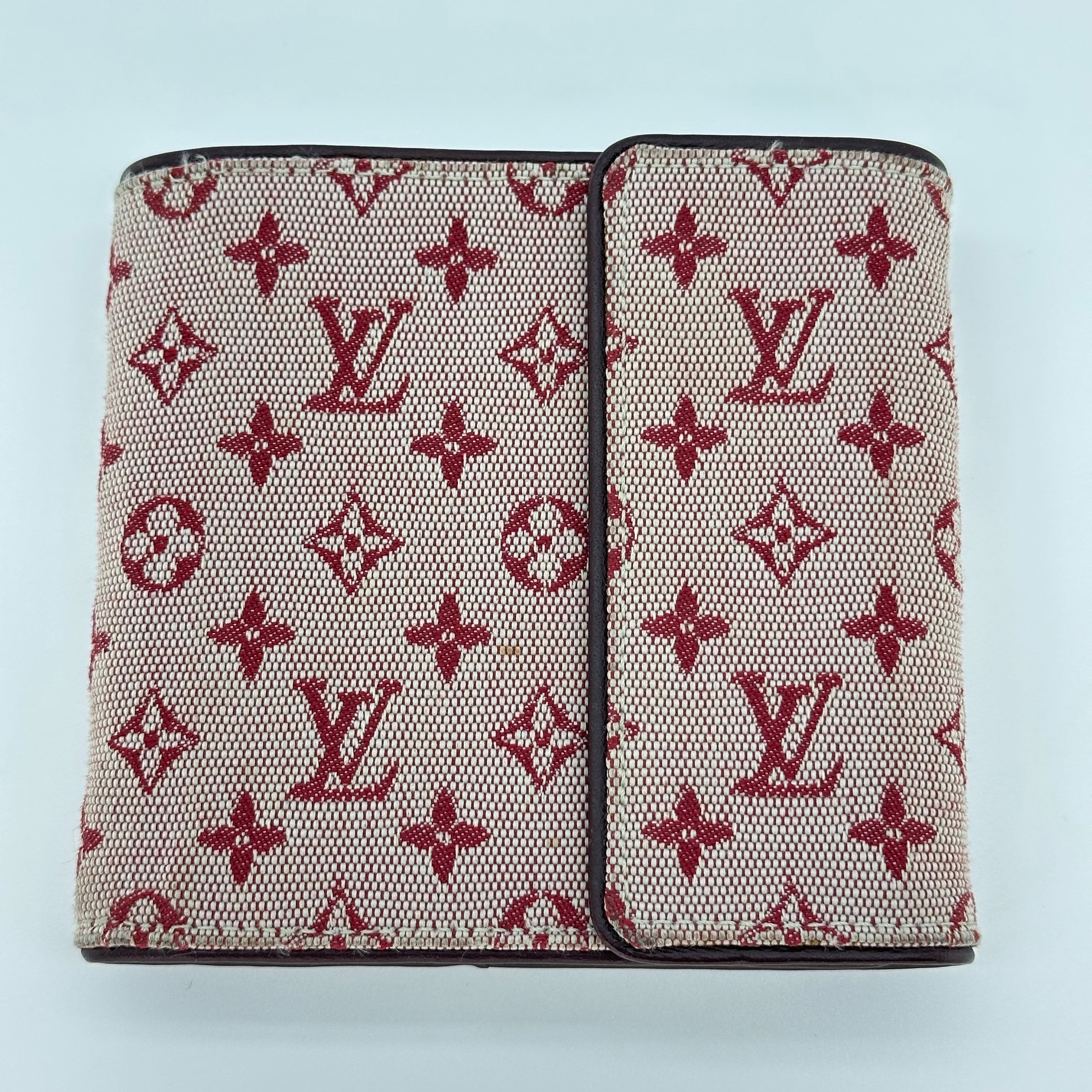 LV Louis Vuitton Monogram Canvasm Mini-Geldbörse erdbeerrosa Vintage M92241