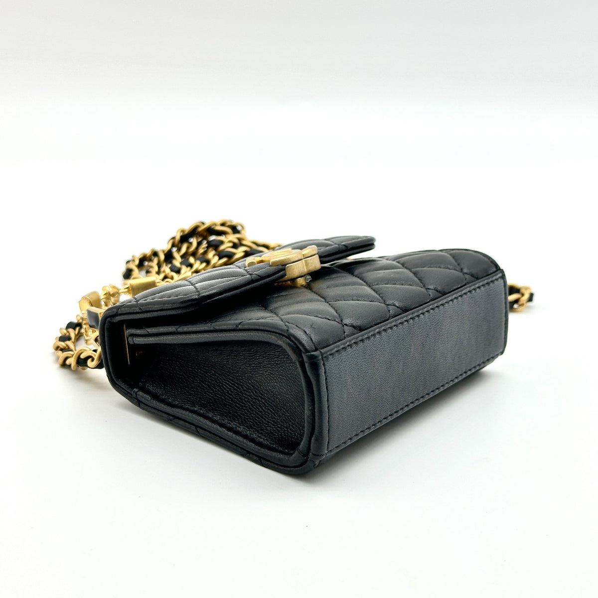 Chanel Quilted Lambskin Trendy CC Mini Black Top Handle Shoulder Bag