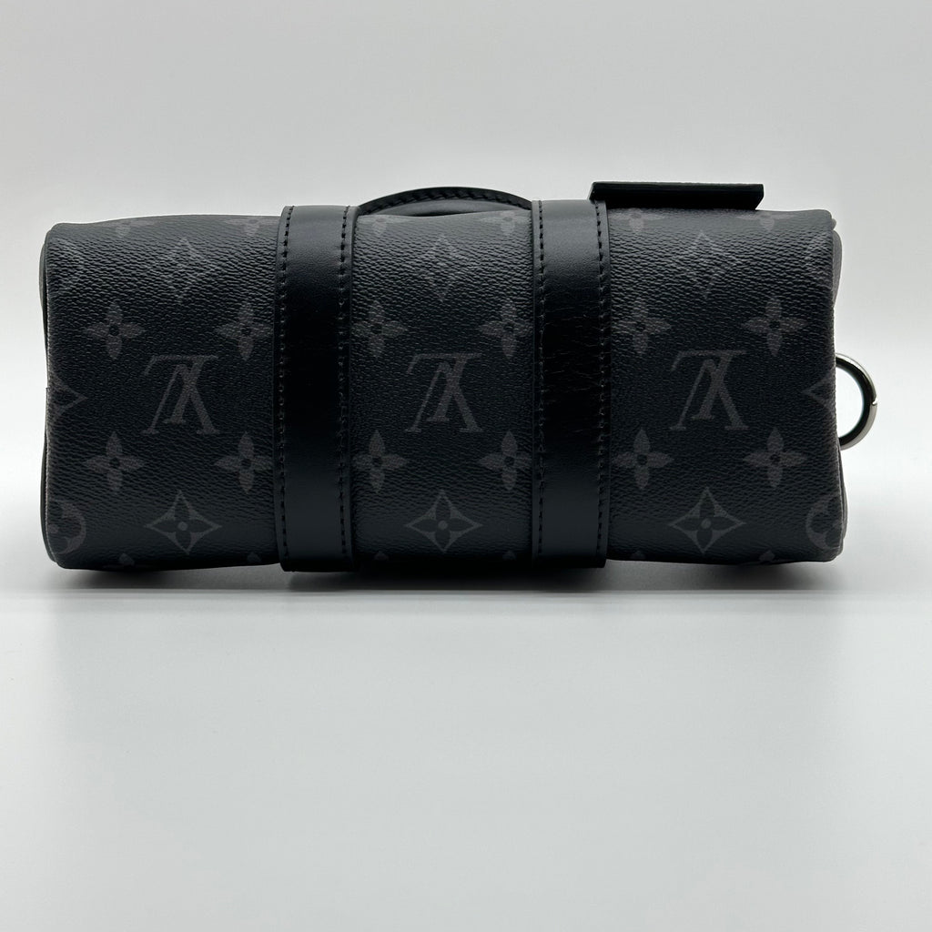 LOUIS VUITTON 2way M46271 IC chip Black Grey Keepall Bandouliere 25	Monogram Eclipse