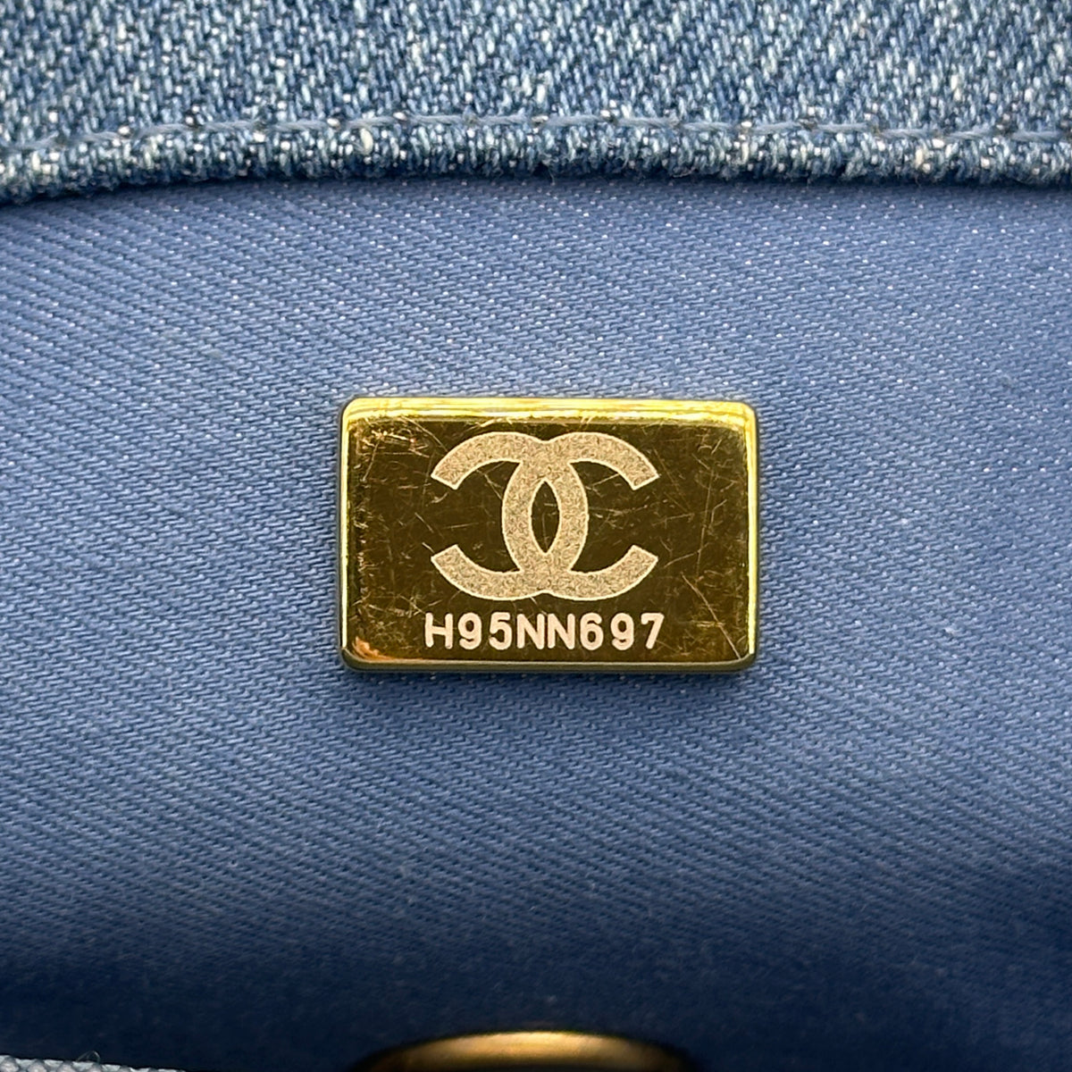Chanel Matelasse Denim Chain Shoulder Bag Blue Gold Metal Fittings IC Chip