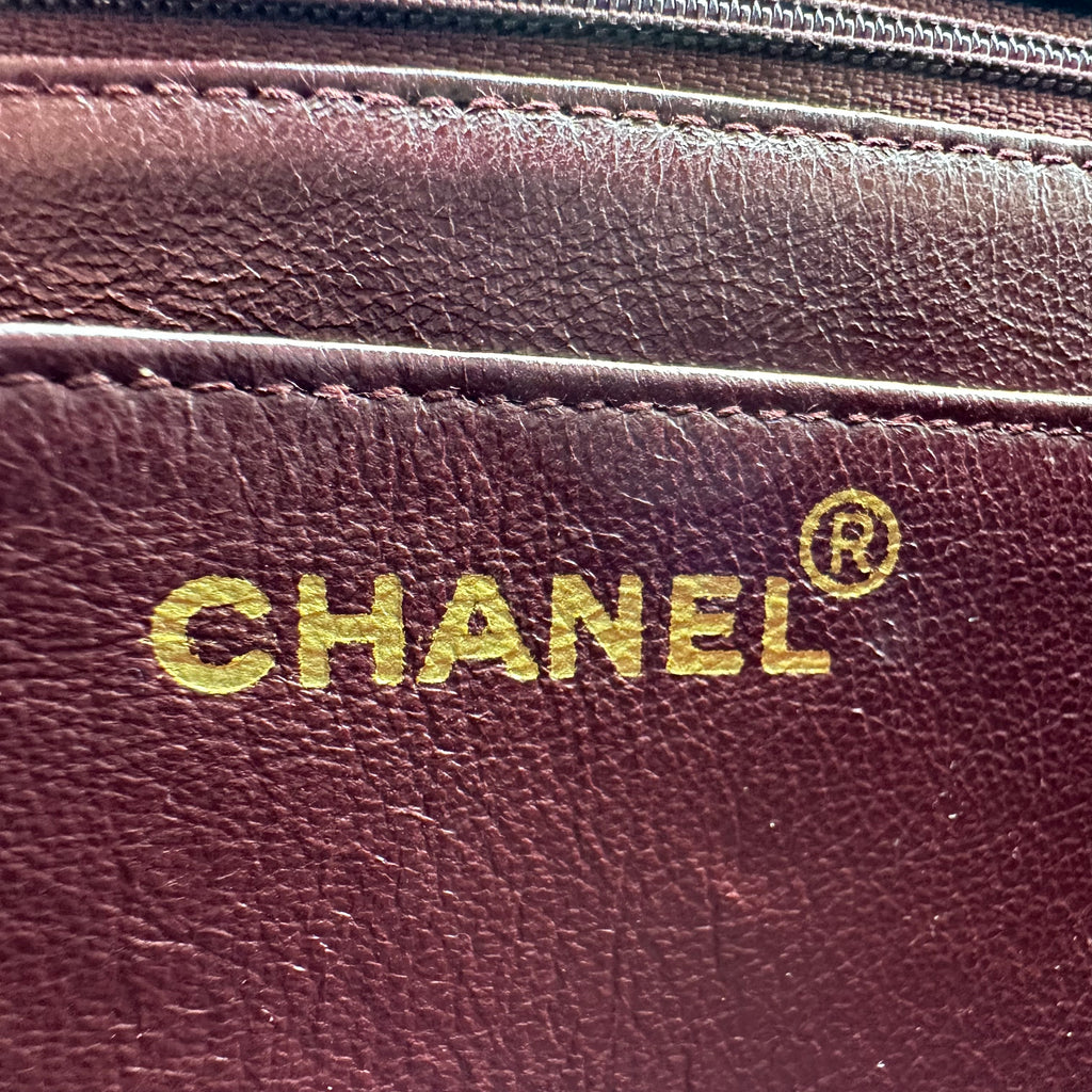 Chanel Vintage Vertical Diana Lambskin Chain Shoulder Bag Black 2 Series