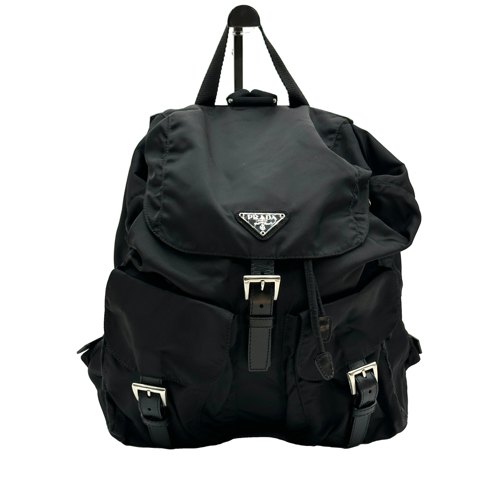 Prada Tessuto Nylon Vela Medium Black Backpack